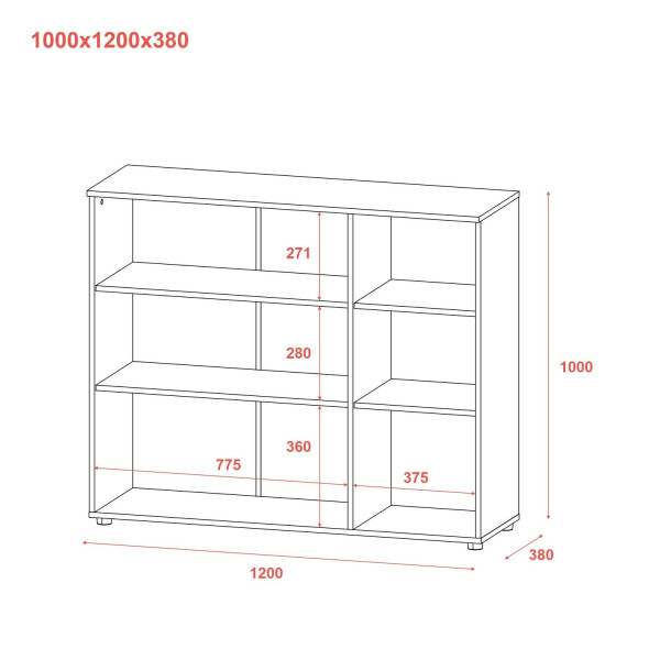 Комод Рон 6 3 фасади Білий 120х38х100 Doros