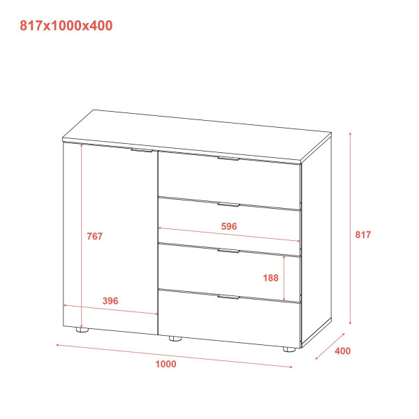 Комод GС1 Кашемир 100х40х81,7 Doros