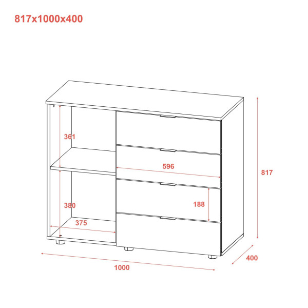 Комод GС1 Кашемир 100х40х81,7 Doros