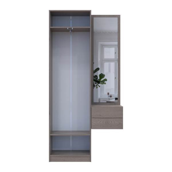 Прихожая Сола 1+2 Канноло/Кашемир ДСП/зеркало 105х40х215 Doros