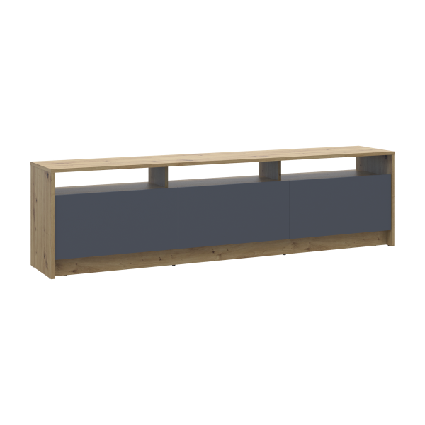 Тумба ТВ U3 Дуб Артизан/Графит ДСП 180х33х43 Doros