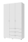 Распашной шкаф для одежды Гелар Белый 3 ДСП 116,2х49,5х203,4 Doros