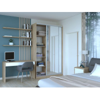 Шкаф купе Сити 24 Дуб Cонома 2 Зеркала 140х60х240 Doros