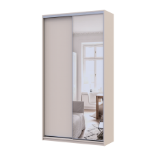 Шафа купе Сити Лайт Кашемир 1 ДСП/1 зеркало 120х45х225 Doros