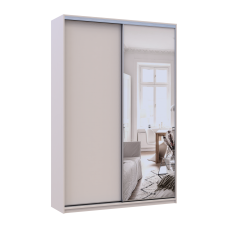 Шафа купе Сити Лайт Кашемир 1 ДСП/1 зеркало 150х45х225 Doros