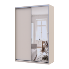 Шафа купе Сити Лайт Кашемир 1 ДСП/1 зеркало 150х60х225 Doros