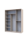 Шафа купе Сити Лайт Кашемир 1 ДСП/2 зеркала 180х60х225 Doros