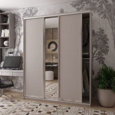 Шкаф купе Сити Лайт Кашемир 2 ДСП/1 зеркало 225х60х225 Doros