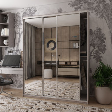 Шкаф купе Сити Лайт Кашемир 3 Зеркала 225х60х225 Doros