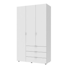 Распашной шкаф для одежды Гелар Белый 3 ДСП 116,2х49,5х203,4 Doros