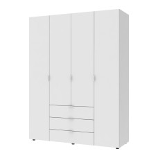 Распашной шкаф для одежды Гелар Белый 4 ДСП 155х49,5х203,4 Doros