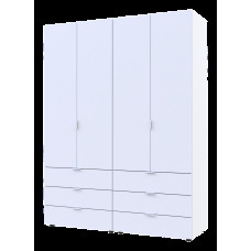 Распашной шкаф для одежды Гелар комплект Белый 2+2 ДСП 155х49,5х203,4 Doros