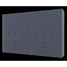 Распашной шкаф для одежды Гелар комплект Графит 4+4 ДСП 310х49,5х203,4 Doros