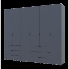 Распашной шкаф для одежды Гелар комплект Графит 2+4 ДСП 232,5х49,5х203,4 Doros