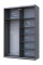 Шкаф купе G-Caiser Графит / Дуб Крафт Серый 1 ДСП / 1 зеркало / 3 части 160х60х240 Doros