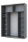 Шкаф купе G-Caiser Графит Графит/Черный 1 ДСП / 1 стекло / 3 части 180х60х240 Doros