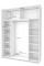 Шкаф купе G-Caiser Белый Графит/Черный 1 ДСП / 1 стекло / 3 части 180х60х240 Doros
