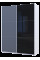 Шкаф купе G-Caiser Белый Графит/Черный 1 ДСП / 1 стекло / 3 части 180х60х240 Doros