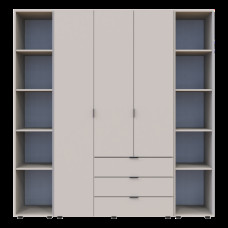 Распашной шкаф для одежды Гелар с 2 Этажерками Кашемир 3 ДСП 192.6х49.5х203.4 Doros