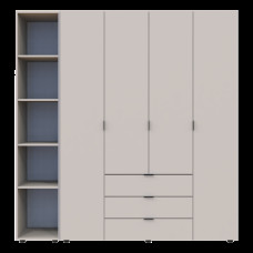 Распашной шкаф для одежды Гелар с Этажеркой Кашемир 4 ДСП 193.2х49.5х203.4 Doros