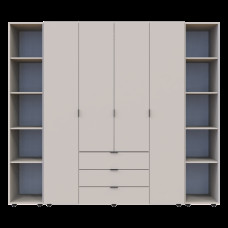 Распашной шкаф для одежды Гелар с 2 Этажерками Кашемир 4 ДСП 231.4х49.5х203.4 Doros