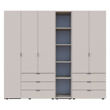 Распашной шкаф для одежды Гелар с Этажеркой Кашемир 2+3 ДСП 231.9х49.5х203.4 Doros