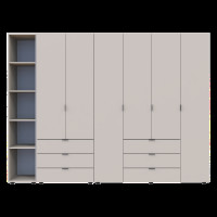 Распашной шкаф для одежды Гелар с Этажеркой Кашемир 2+4 ДСП 270.7х49.5х203.4 Doros