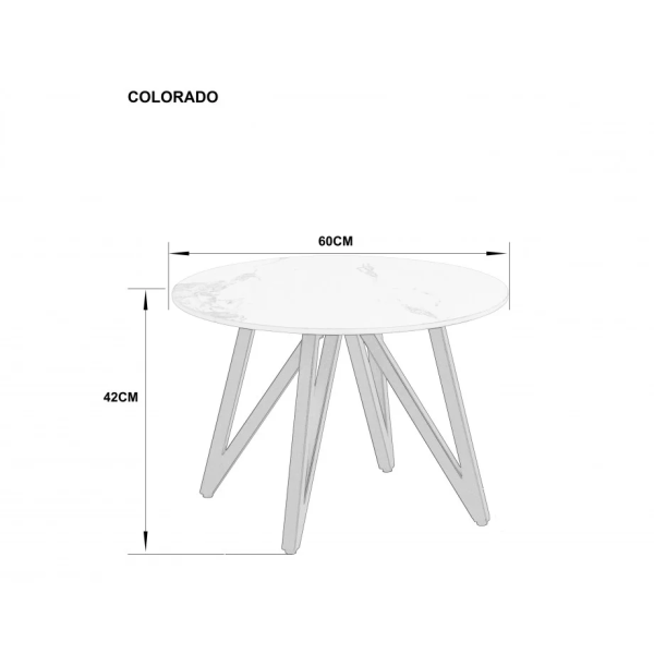 Журнальный столик COLORADO Белый глянец/Черный 60 x 42 см. Intarsio