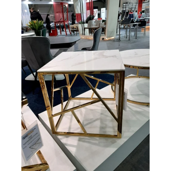 Журнальный столик ESCADA B II белый эффект мрамора / золото 55X55 ESCADABMAZL Signal