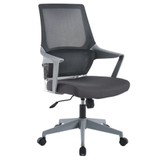 Кресло компьютерное ARON Серое/Белый каркас Intarsio