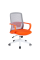Кресло компьютерное FLASH Серое / Оранжевое / Белый каркас Intarsio