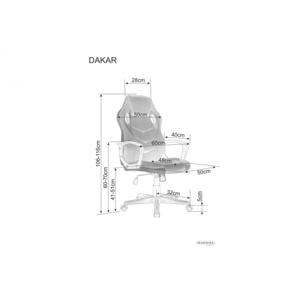 Компьютерное кресло поворотное Dakar Черный/Синий OBRDAKARCN Signal