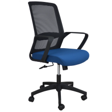 Кресло компьютерное поворотное IRON черное/синее/черный каркас Intarsio