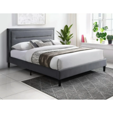 Кровать полуторная MALAGA VELVET 140*200 серая / черная BL.14 MALAGAV140SZC Signal