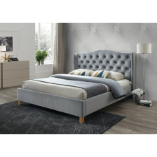 Двуспальная кровать Aspen Velvet 180X200 Серый ASPENV180SZD Signal