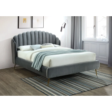 Двуспальная кровать Calabria Velvet 160X200 Серый CALABRIAVSZZL Signal
