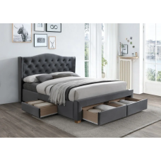 Двуспальная кровать Aspen II Velvet 160X200 Серый ASPENIIVSZD Signal