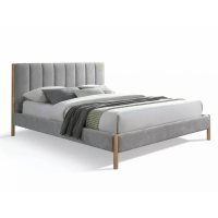 Кровать двуспальная BELMONT RAVEN 160x200 Светло-серый 06 / Орех BELMONTR160JSZOR Signal