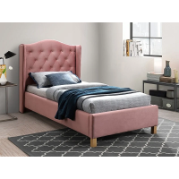 Односпальная кровать ASPEN VELVET 90x200 цвет античная роза / дуб BLUVEL 52 ASPENV90RD Signal