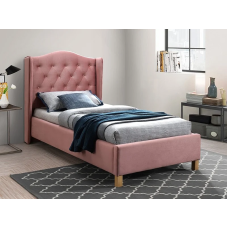 Односпальная кровать ASPEN VELVET 90x200 цвет античная роза / дуб BLUVEL 52 ASPENV90RD Signal