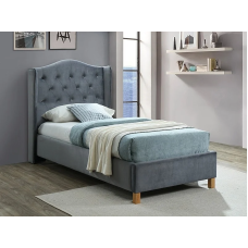 Односпальная кровать ASPEN VELVET 90x200 цвет серый / дуб BLUVEL 14 ASPENV90SZD Signal