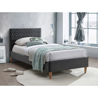 Односпальная кровать AZURRO VELVET 90X200 цвет серый / дуб BLUVEL 14 AZURROV90SZD Signal