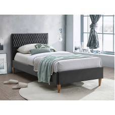 Односпальная кровать AZURRO VELVET 90X200 цвет серый / дуб BLUVEL 14 AZURROV90SZD Signal