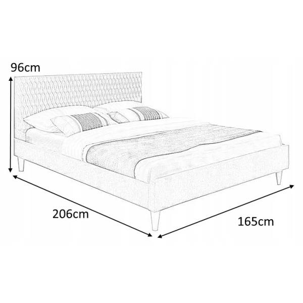 Двуспальная кровать Azurro Velvet 160X200 Серый AZURROV160SZD Signal