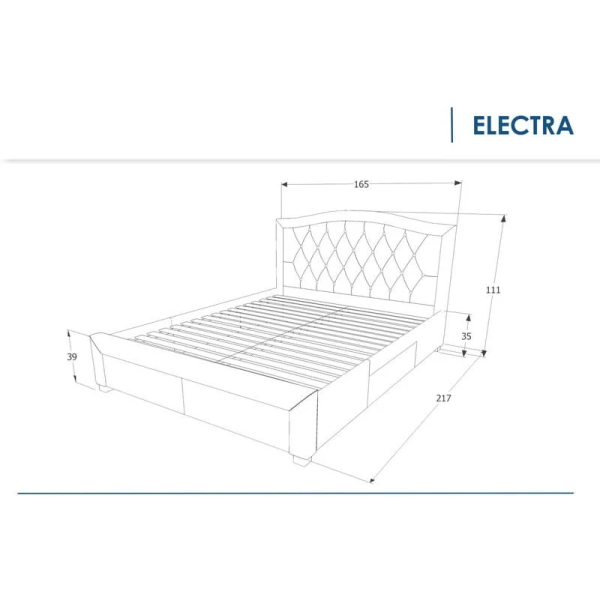 Двуспальная кровать Electra 160X200 Серый ELECTRA160SZ Signal