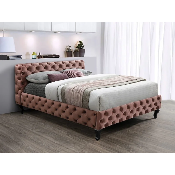 Двуспальная кровать HERRERA VELVET 160X200 античная роза / венге BLUVEL 52 HERRERAV160RW Signal