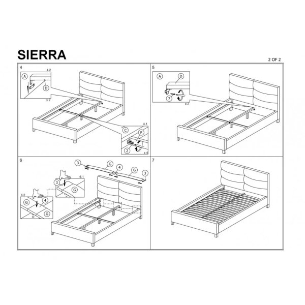 Односпальная кровать SIERRA VELVET 120x200 цвет серый / дуб TAP.150 SIERRAV120SZD Signal