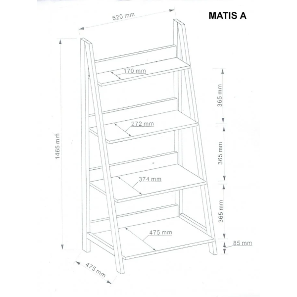 Стеллаж Matis Дуб 147х52 MATISA Signal