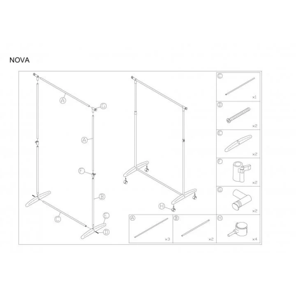 Вешалка напольная Nova 160 см Черный NOVAG Signal