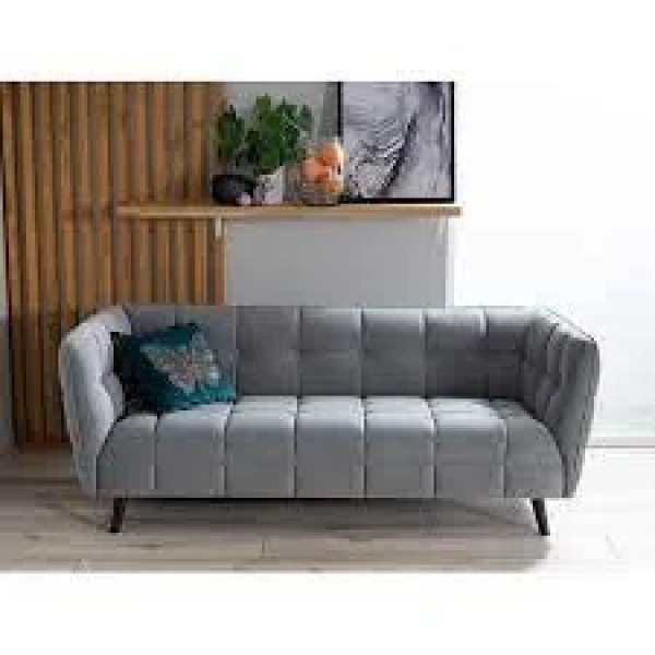 Диван CASTELLO 3 VELVET серый BLUVEL 14 / венге CASTELLO3V14 Signal